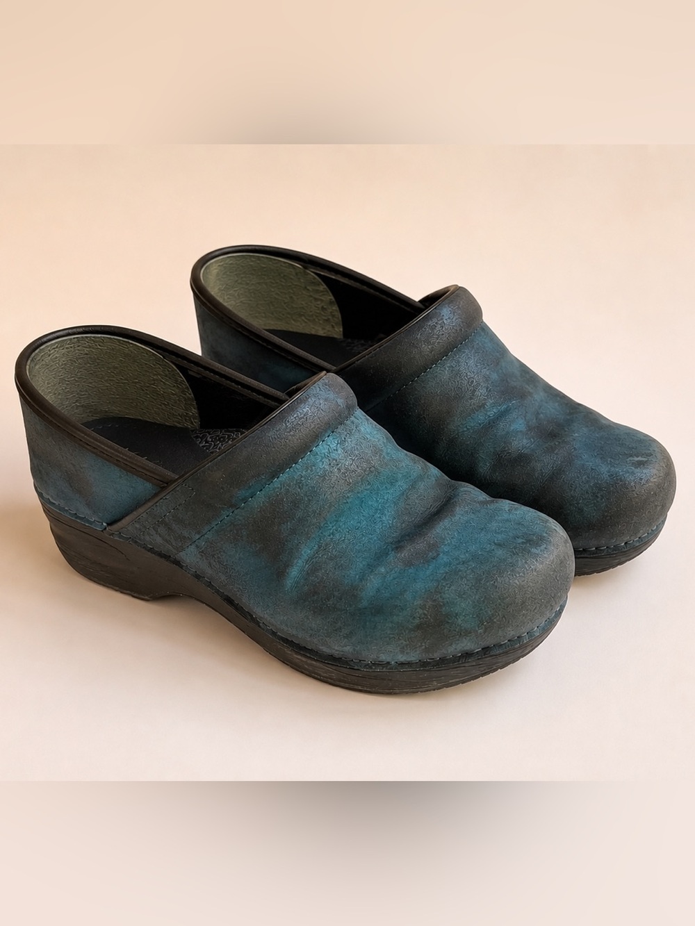 Dansko XP 2.0 Professional Slate Marbled Blue Nubuck Comfort Clogs EU 38